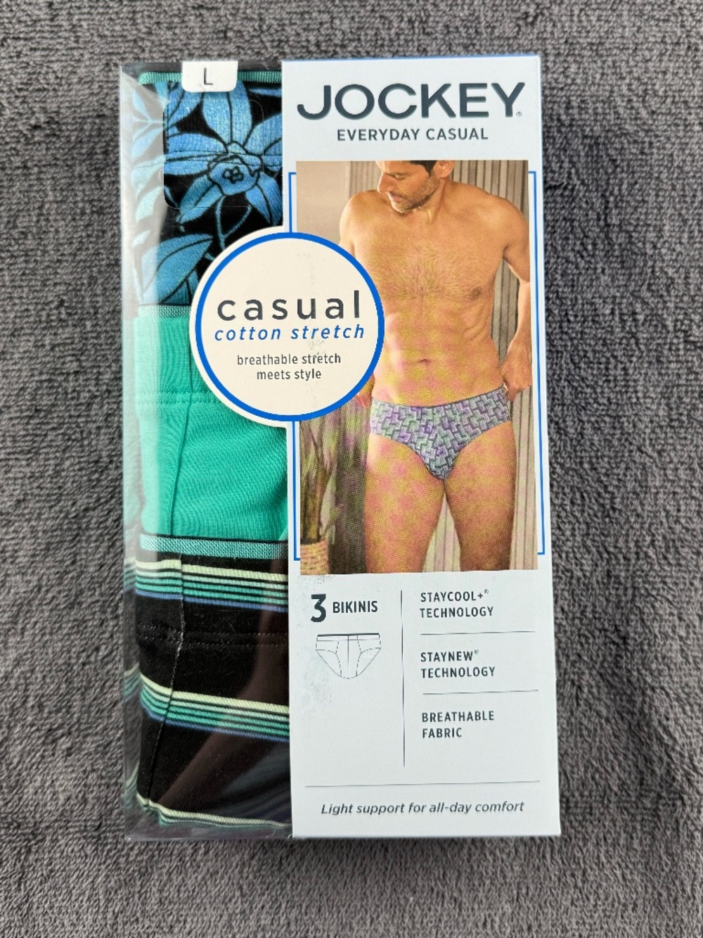 Jockey men's bikini briefs - True Style / Casual Cotton Stretch range